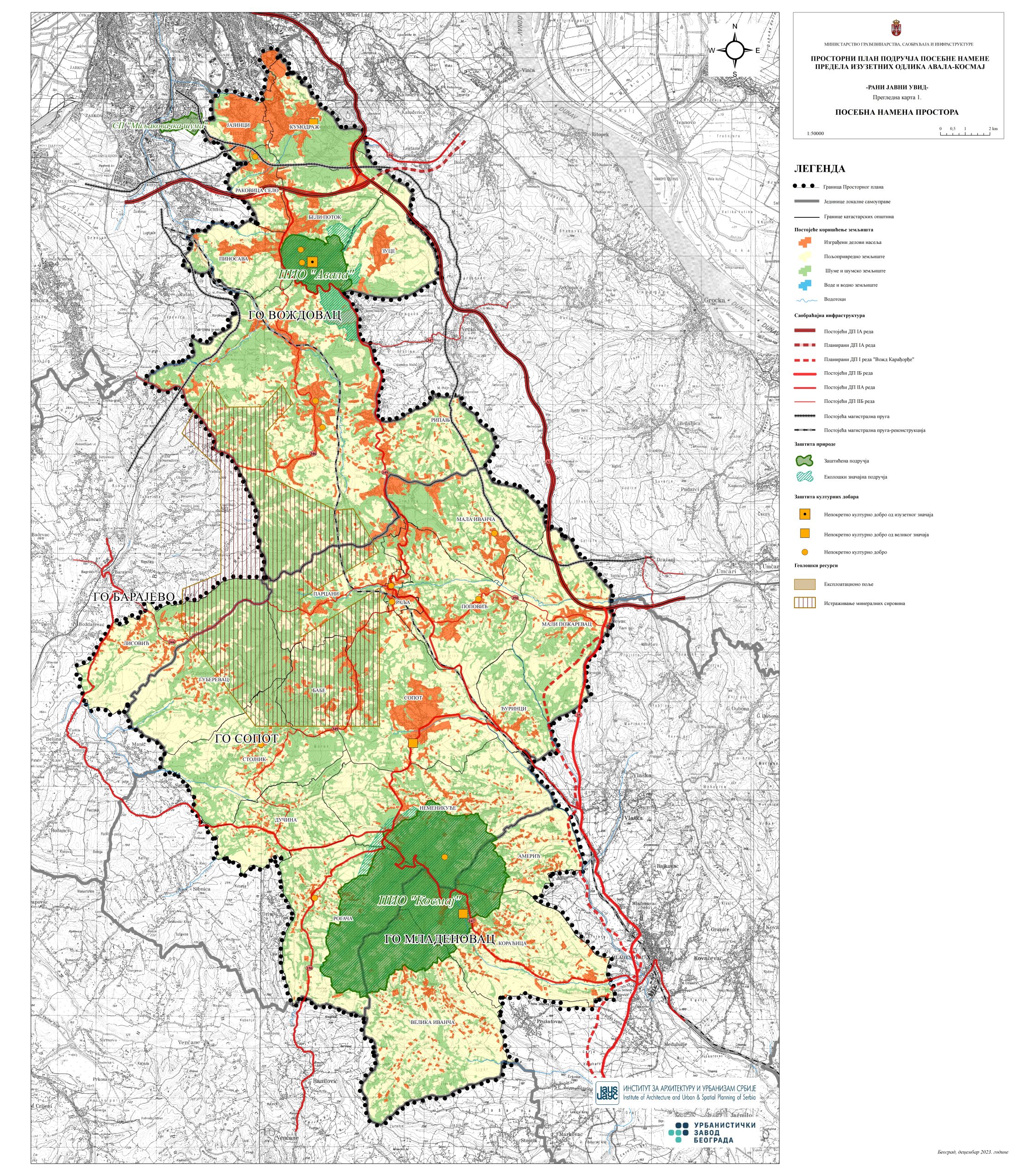  РАНИ ЈАВНИ УВИД ПОВОДОМ ИЗРАДЕ ПРОСТОРНОГ ПЛАНА ПОДРУЧЈА ПОСЕБНЕ НАМЕНЕ ПРЕДЕЛА ИЗУЗЕТНИХ ОДЛИКА АВАЛА – КОСМАЈ